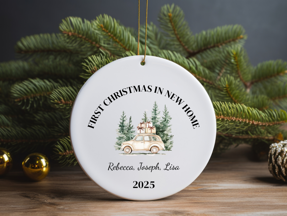 First Christmas in Our New Home Personalized Ornament  Custom Name Holiday Keepsake 2025