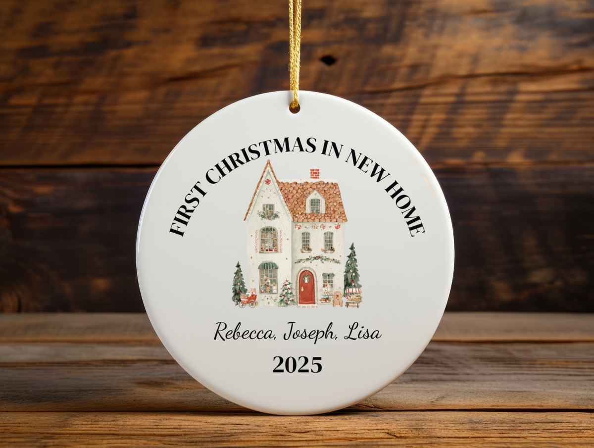First Christmas in Our New Home Personalized Ornament  Custom Name Holiday Keepsake 2025