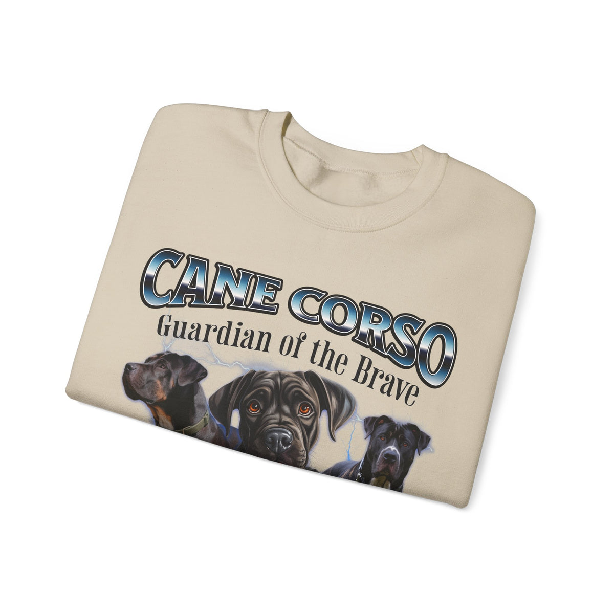 Cane Corso Bootleg Collage Sweatshirt – Guardian of the Brave | Unisex Dog Lover Pullover