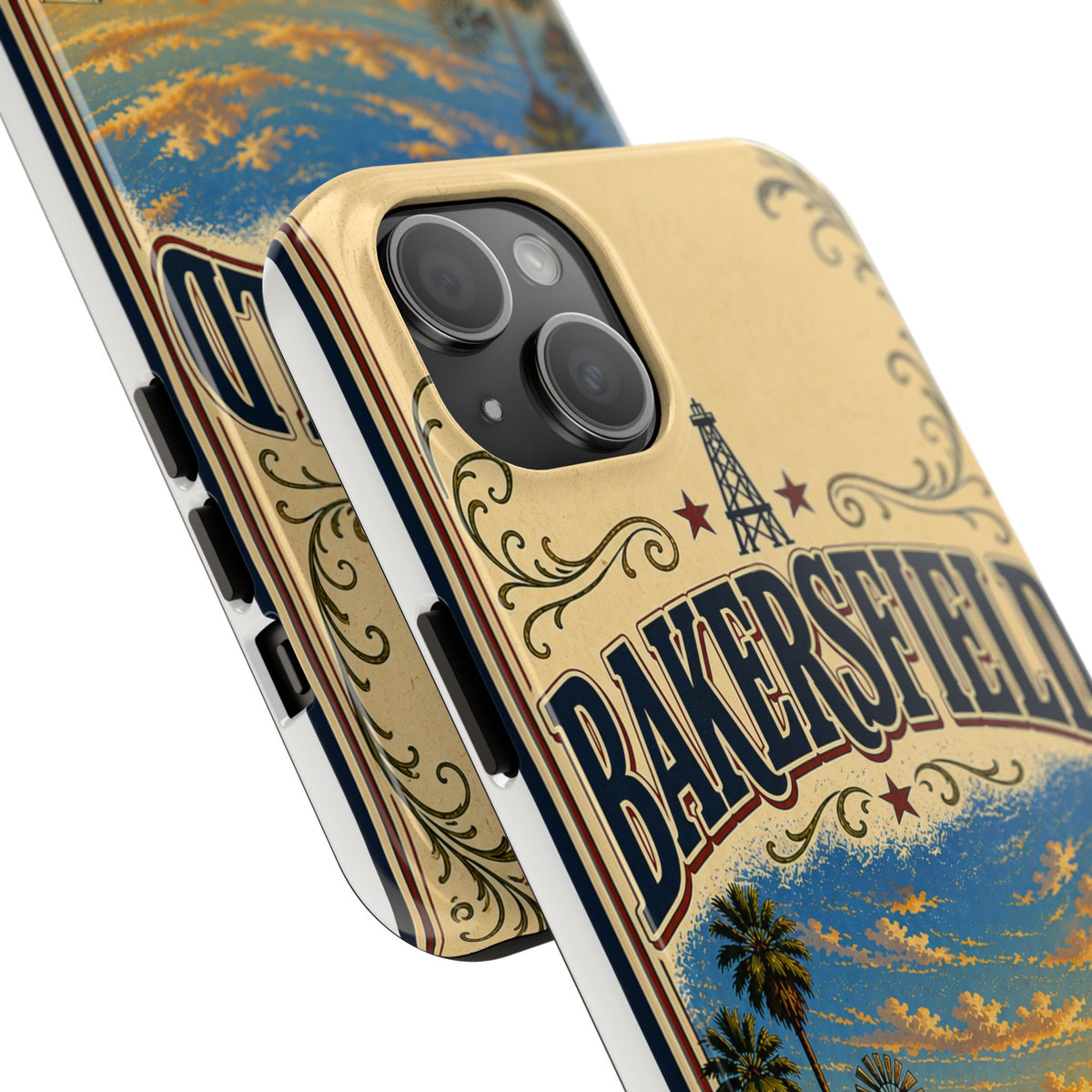 Bakersfield California Vintage Travel Phone Case Country Music Capital Retro Oil Fields Farmland Cover