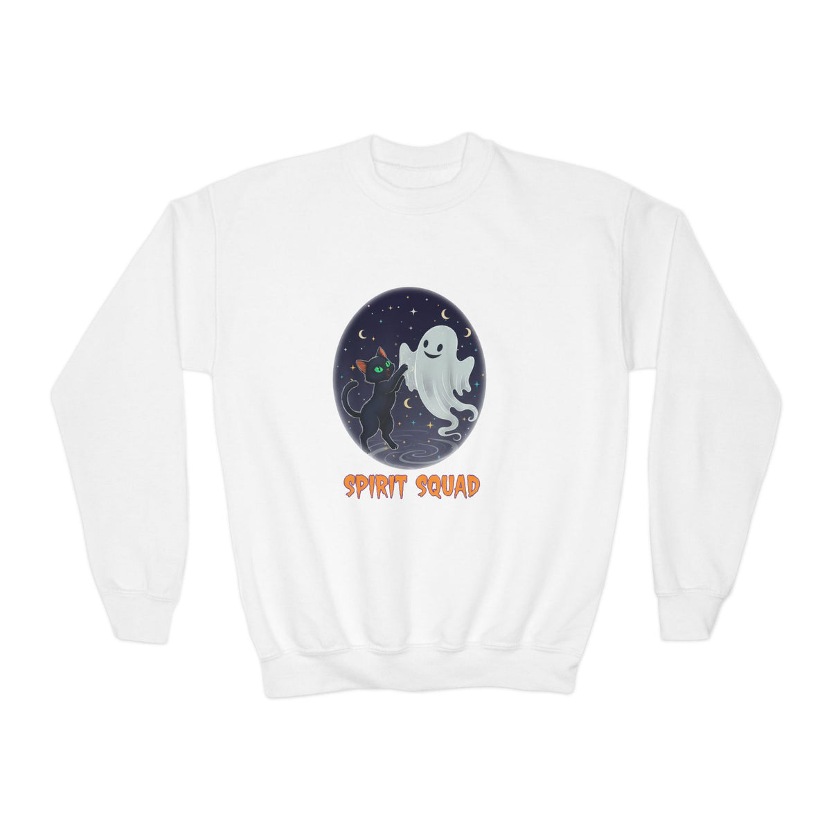Youth Spirit Squad Crewneck Sweatshirt - Halloween, Ghosts, Cozy Apparel, Kids' Sweatshirt, Fall Fashion, Spooky Season