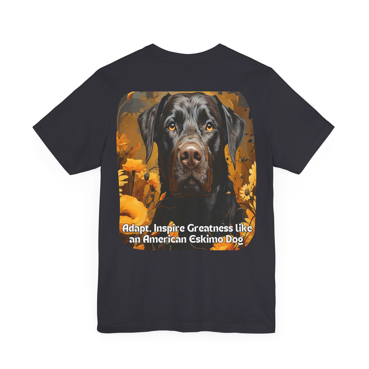 American Eskimo Dog Sunflower T-Shirt – 'Adapt, Inspire Greatness' Motivational Dog Lover Tee