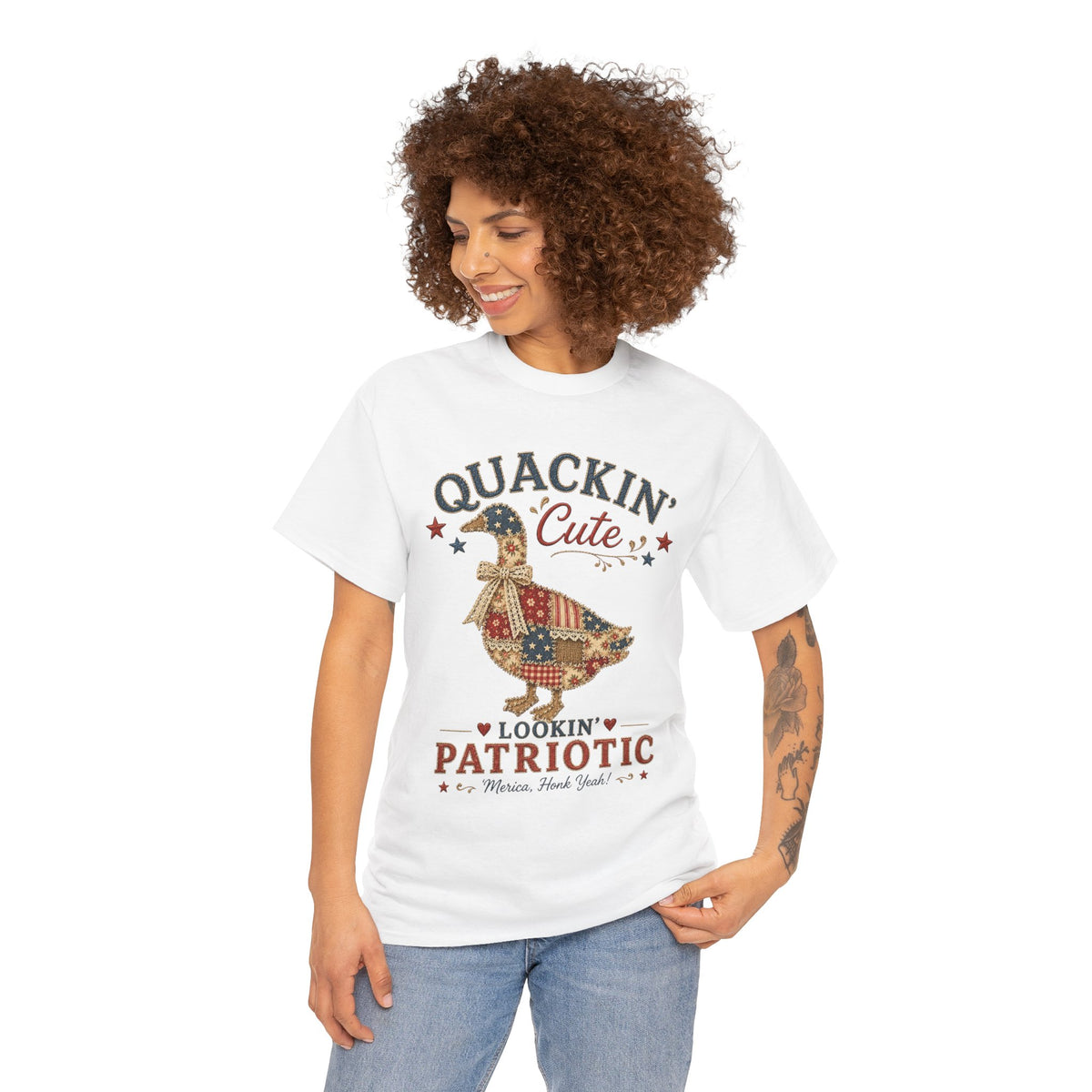 Patriotic Duck Tee - "Quackin' Cute, Lookin' Patriotic" 4th of July Shirt