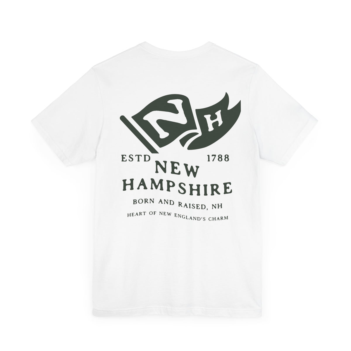 New Hampshire Born & Raised T-Shirt – Live Free or Die Pride, Front & Back Design