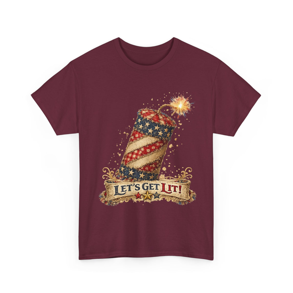 Firecracker Tee - "Let’s Get Lit!" Patriotic 4th of July Shirt