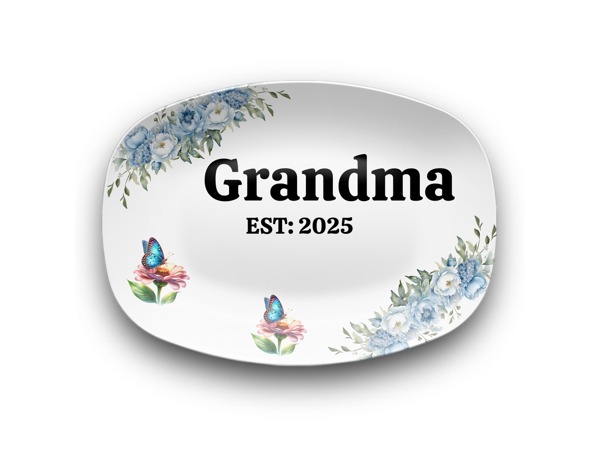 Platter Personalized EST 2025 Grandma Platter – Custom Family Gift, Keepsake Grandma Serving Tray
