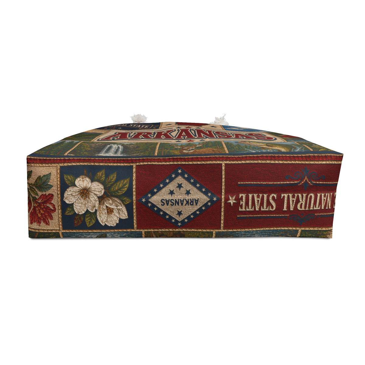 Arkansas Weekender Bag The Natural State Faux Patchwork Travel Tote Scenic Mountain Adventure State Souvenir Gift