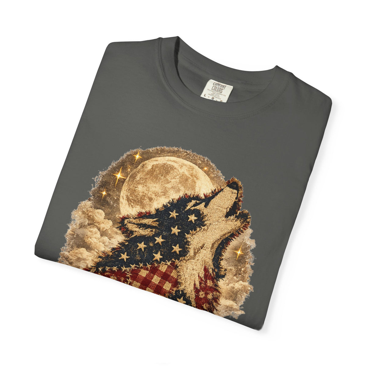 Born to Wild American Flag Wolf T-Shirt