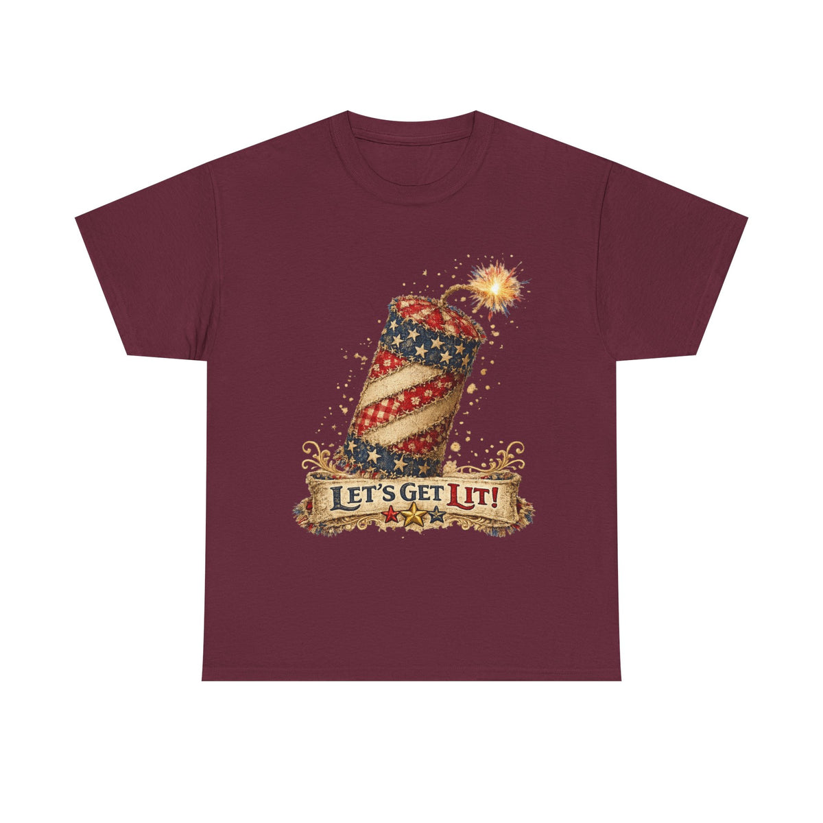 Firecracker Tee - "Let’s Get Lit!" Patriotic 4th of July Shirt