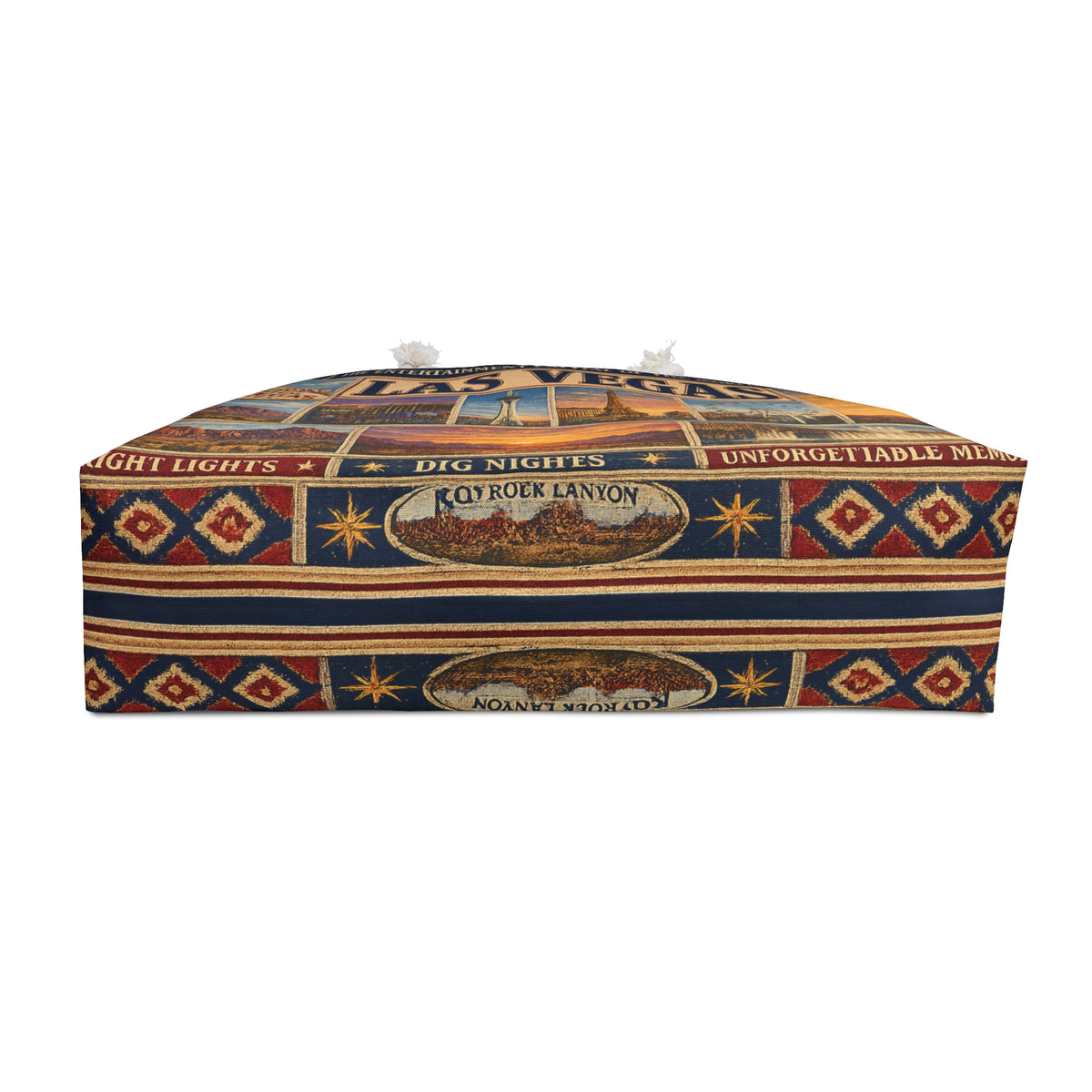 Las Vegas Nevada Weekender Bag Entertainment Capital of the World Faux Patchwork Travel Tote Vintage Strip Getaway Gift