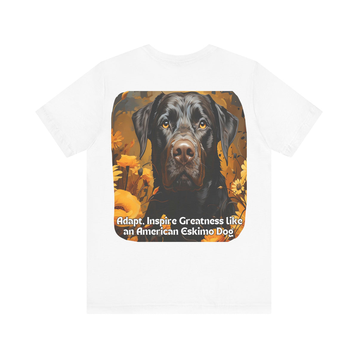 American Eskimo Dog Sunflower T-Shirt – 'Adapt, Inspire Greatness' Motivational Dog Lover Tee