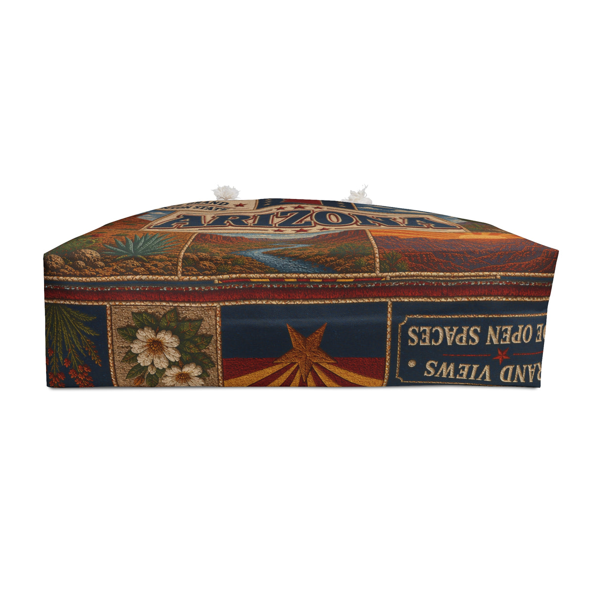 Arizona Weekender Bag Grand Canyon State Faux Patchwork Travel Tote Grand Views Wide Open Spaces Souvenir Gift