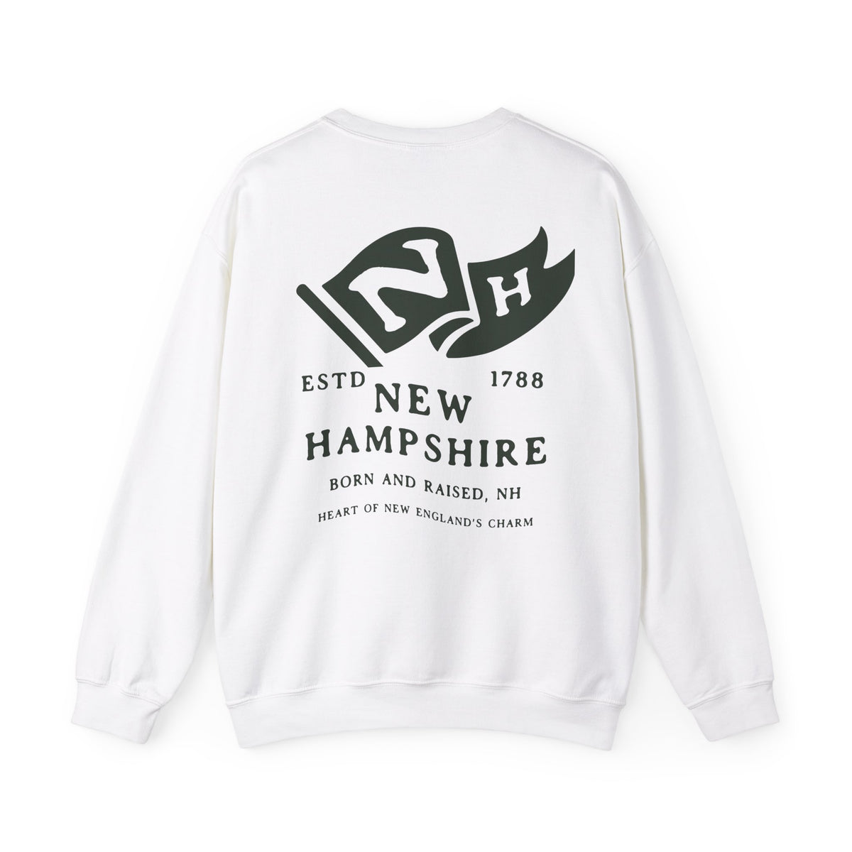 New Hampshire State Born and Raised Sweatshirt - Live Free or Die Pride Design