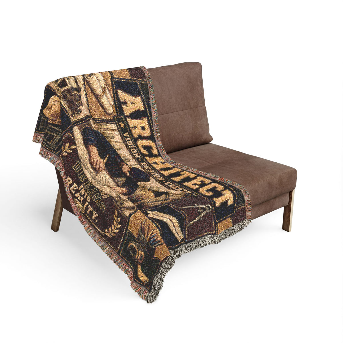 Architect Woven Blanket Building Dreams Into Reality Faux Patchwork Architecture Office Wall Decor Appreciation Throw