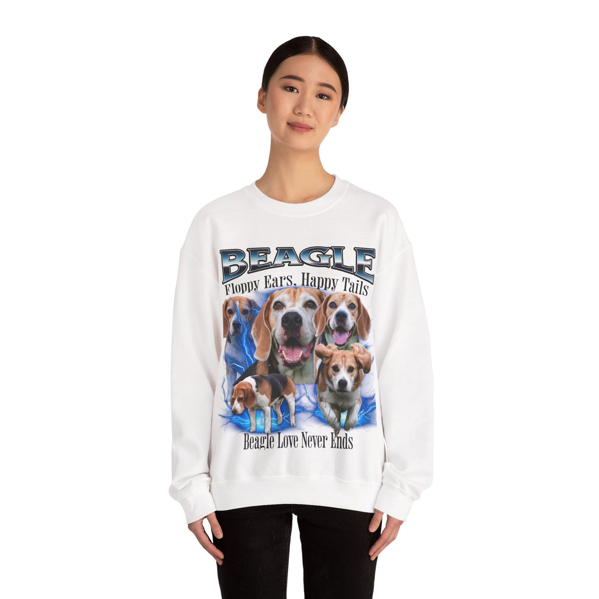 Beagle Bootleg Collage Sweatshirt – Floppy Ears, Happy Tails | Unisex Dog Lover Pullover