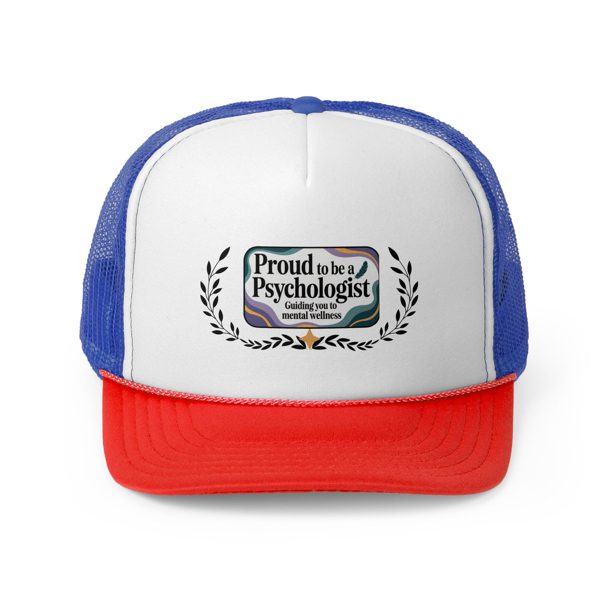 Psychologist Trucker Hat – Proud to Be a Psychologist | Guiding You to Mental Wellness | Mental Health Professional Gift Cap