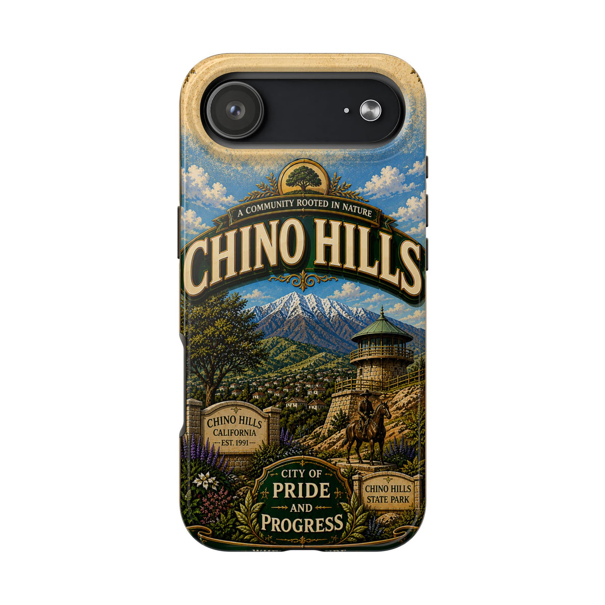 Chino Hills Vintage Travel Phone Case Mountain Vista Historic Landmark California City Pride Cover