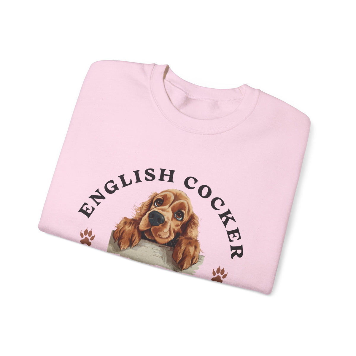 English Cocker Spaniel Sweatshirt – Gentle Grace & Cocker Embrace – Unisex Dog Lover Pullover