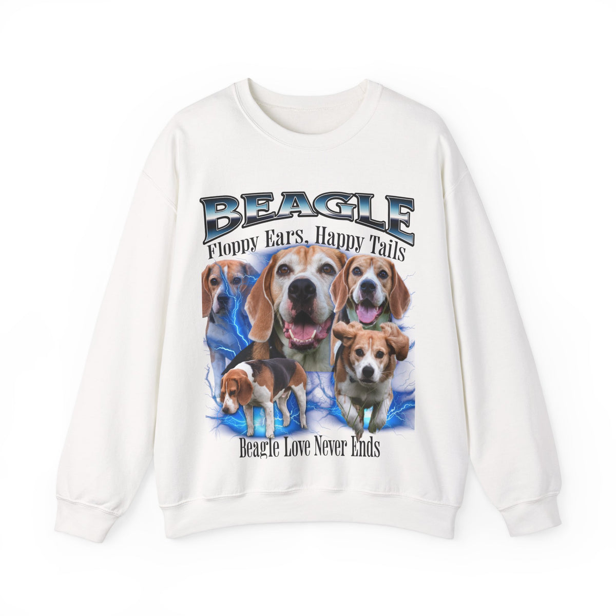 Beagle Bootleg Collage Sweatshirt – Floppy Ears, Happy Tails | Unisex Dog Lover Pullover
