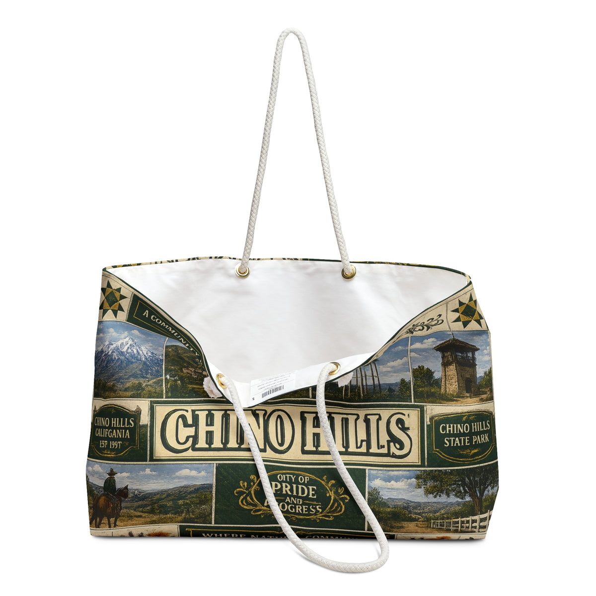 Chino Hills Scenic Weekender Bag — Vintage Travel Poster Design
