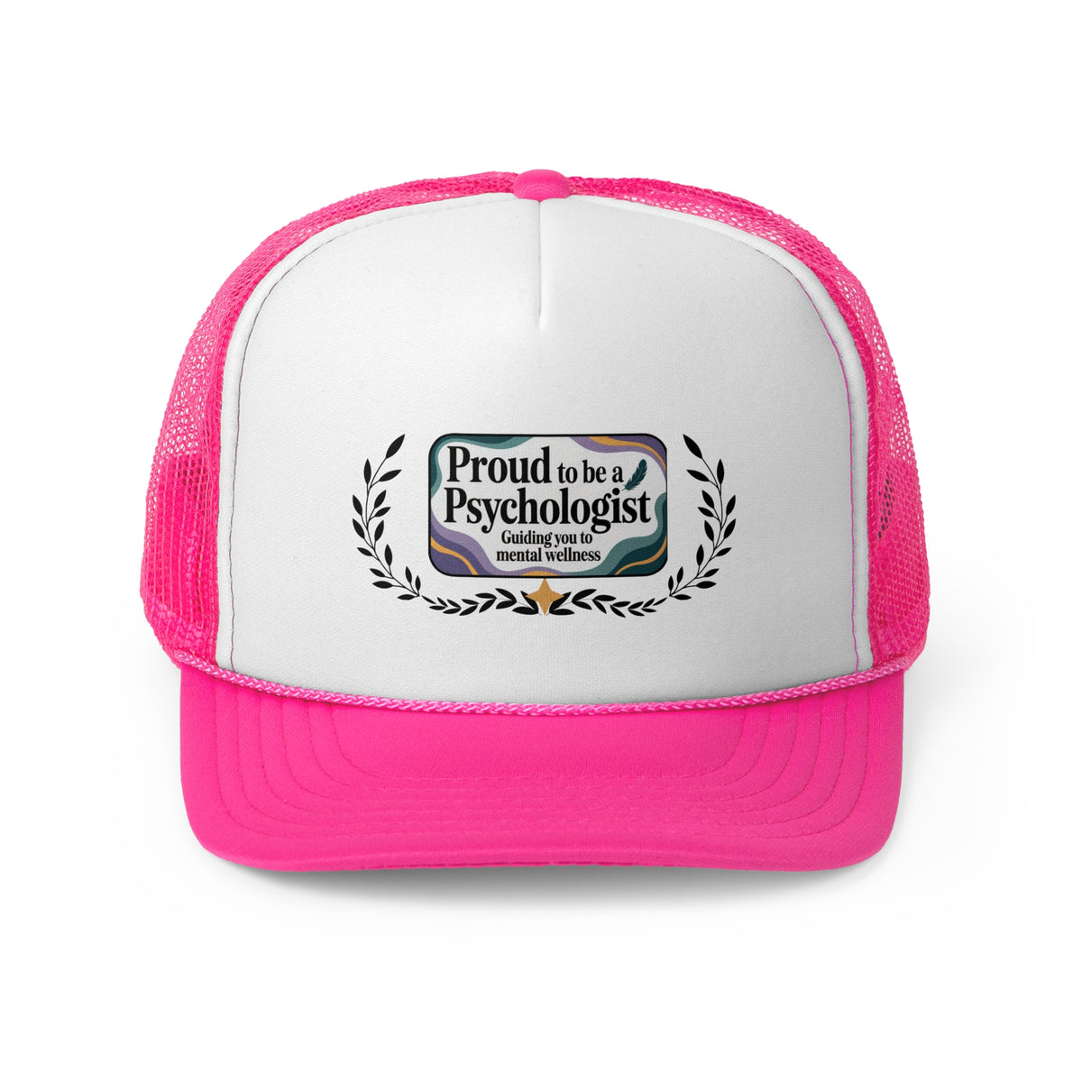 Psychologist Trucker Hat – Proud to Be a Psychologist | Guiding You to Mental Wellness | Mental Health Professional Gift Cap