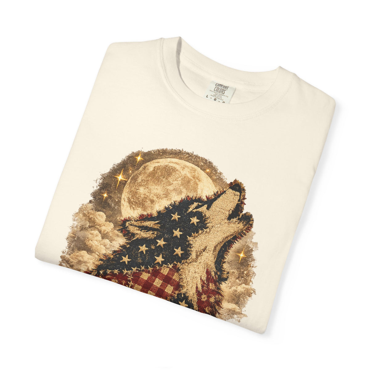 Born to Wild American Flag Wolf T-Shirt