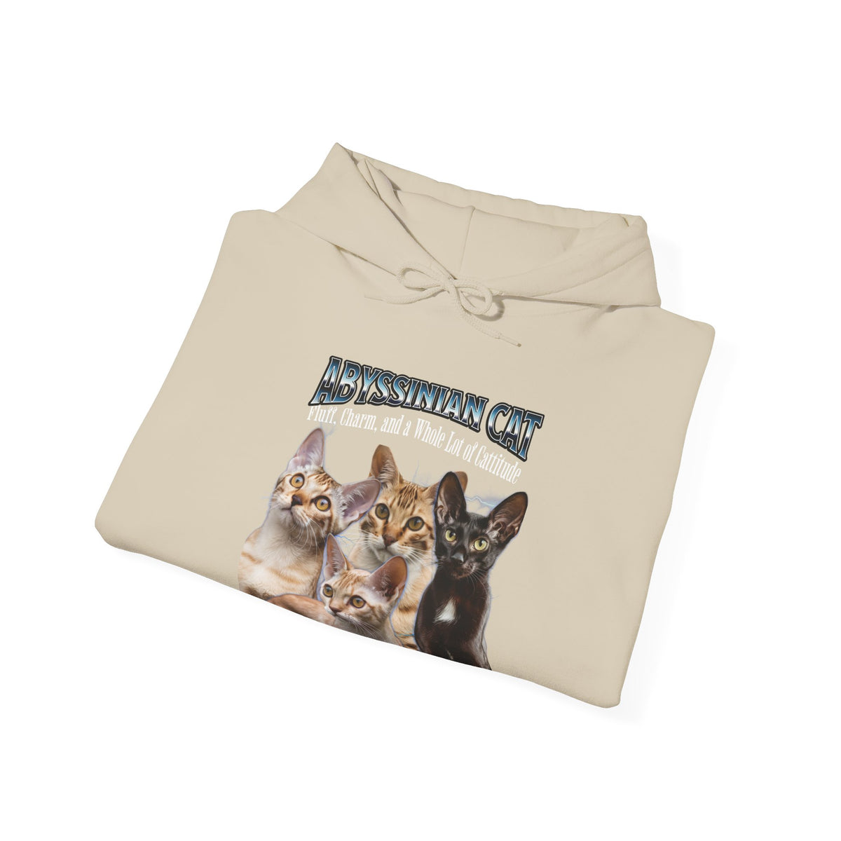 Abyssinian Cat Hoodie – Unisex Bootleg Collage Sweatshirt | Fluff, Charm, and a Whole Lot of Cattitude