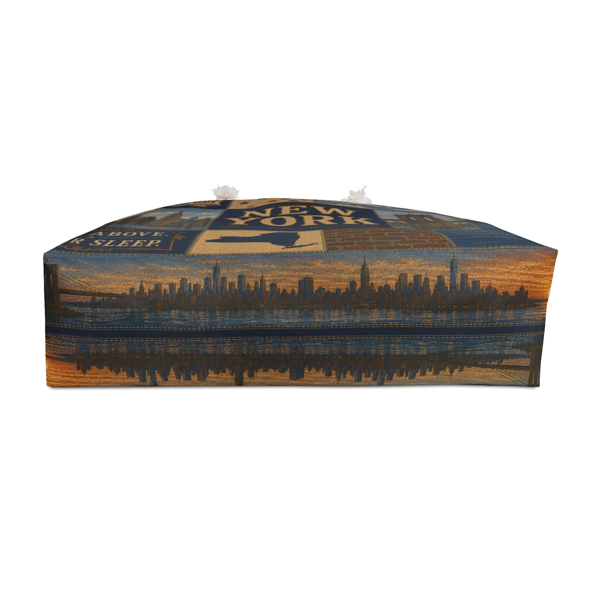 New York Weekender Bag Empire State Faux Patchwork Travel Tote Statue of Liberty NYC Skyline Vacation Souvenir Gift