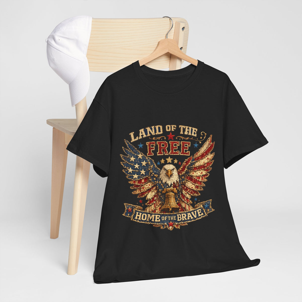 Patriotic Eagle T-Shirt — "Land of the Free, Home of the Brave" Graphic Tee