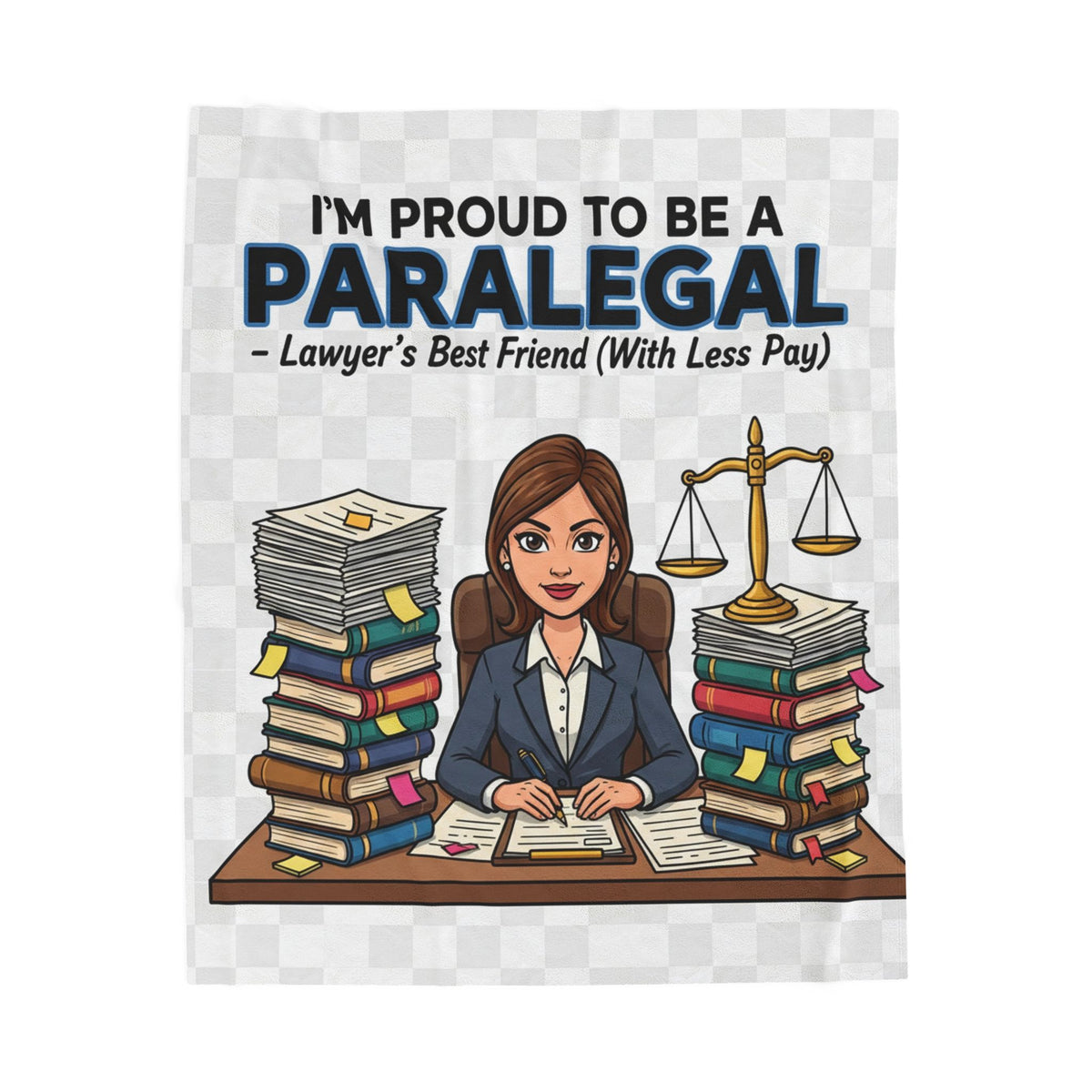 Paralegal Velveteen Blanket – Funny Lawyer’s Best Friend Cozy Gift Throw