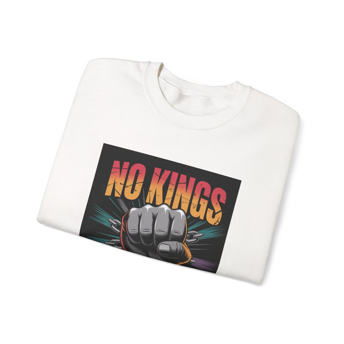 No Kings Parade” Sweatshirt – Upright Fist Graphic with Peaceful Protest Message, Unisex Statement Apparel for Justice