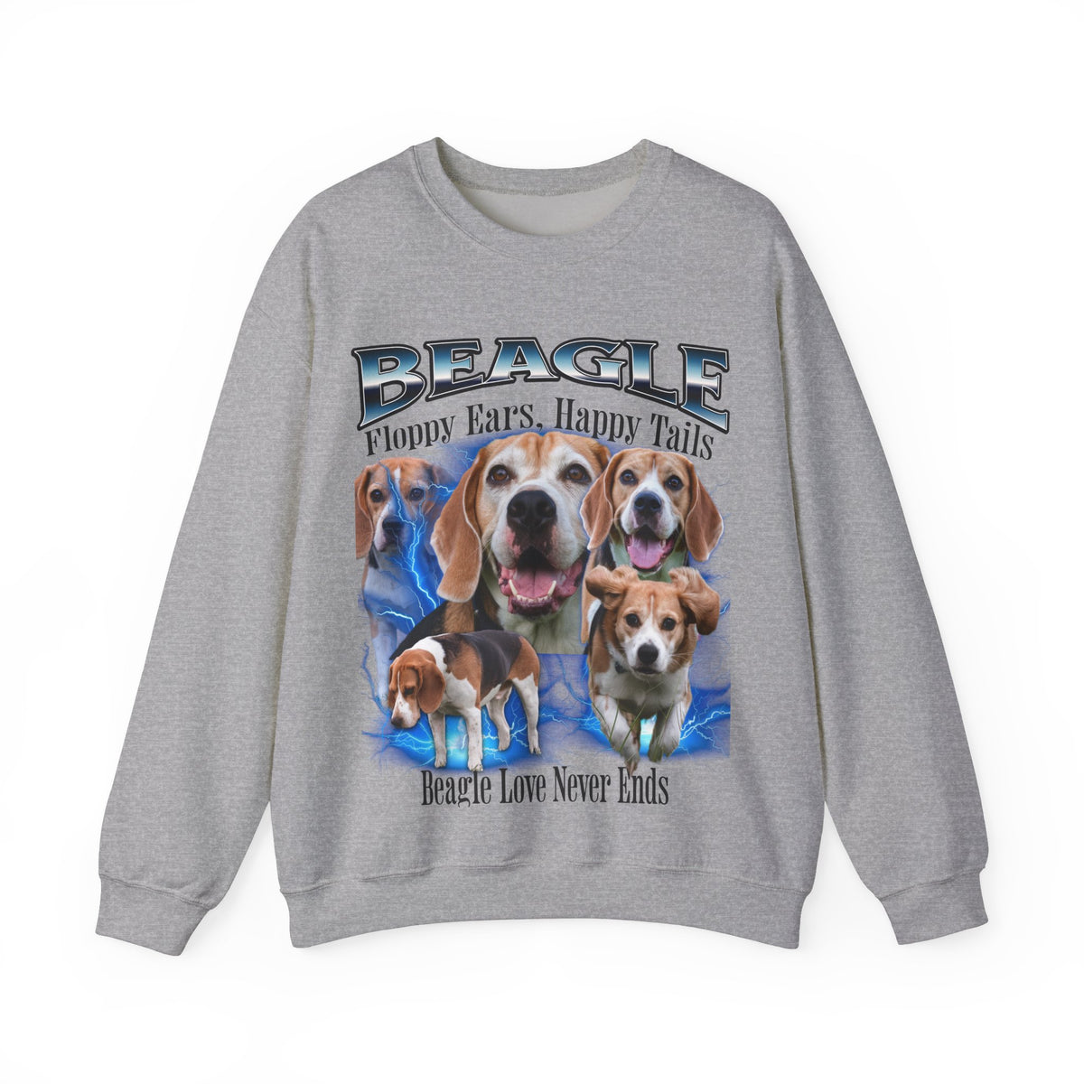 Beagle Bootleg Collage Sweatshirt – Floppy Ears, Happy Tails | Unisex Dog Lover Pullover