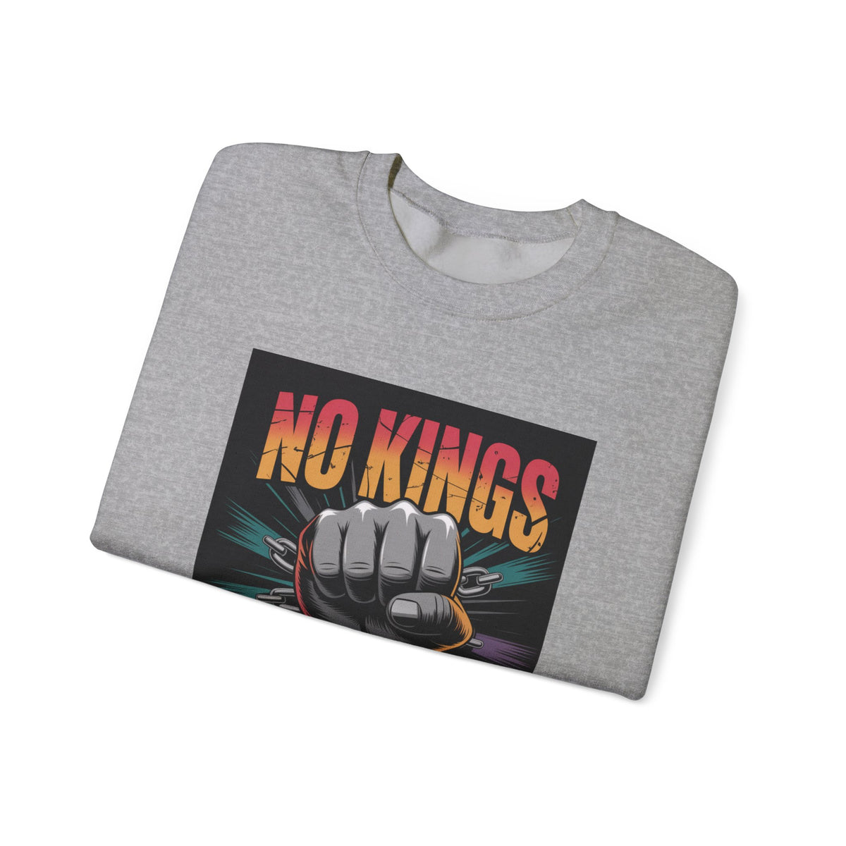No Kings Parade” Sweatshirt – Upright Fist Graphic with Peaceful Protest Message, Unisex Statement Apparel for Justice