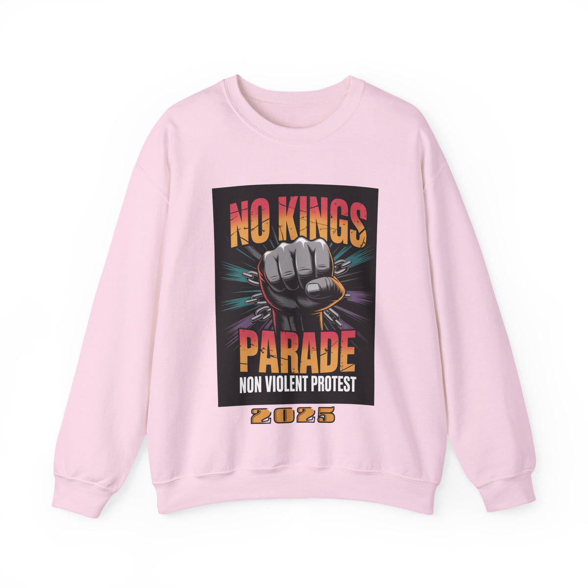 No Kings Parade” Sweatshirt – Upright Fist Graphic with Peaceful Protest Message, Unisex Statement Apparel for Justice