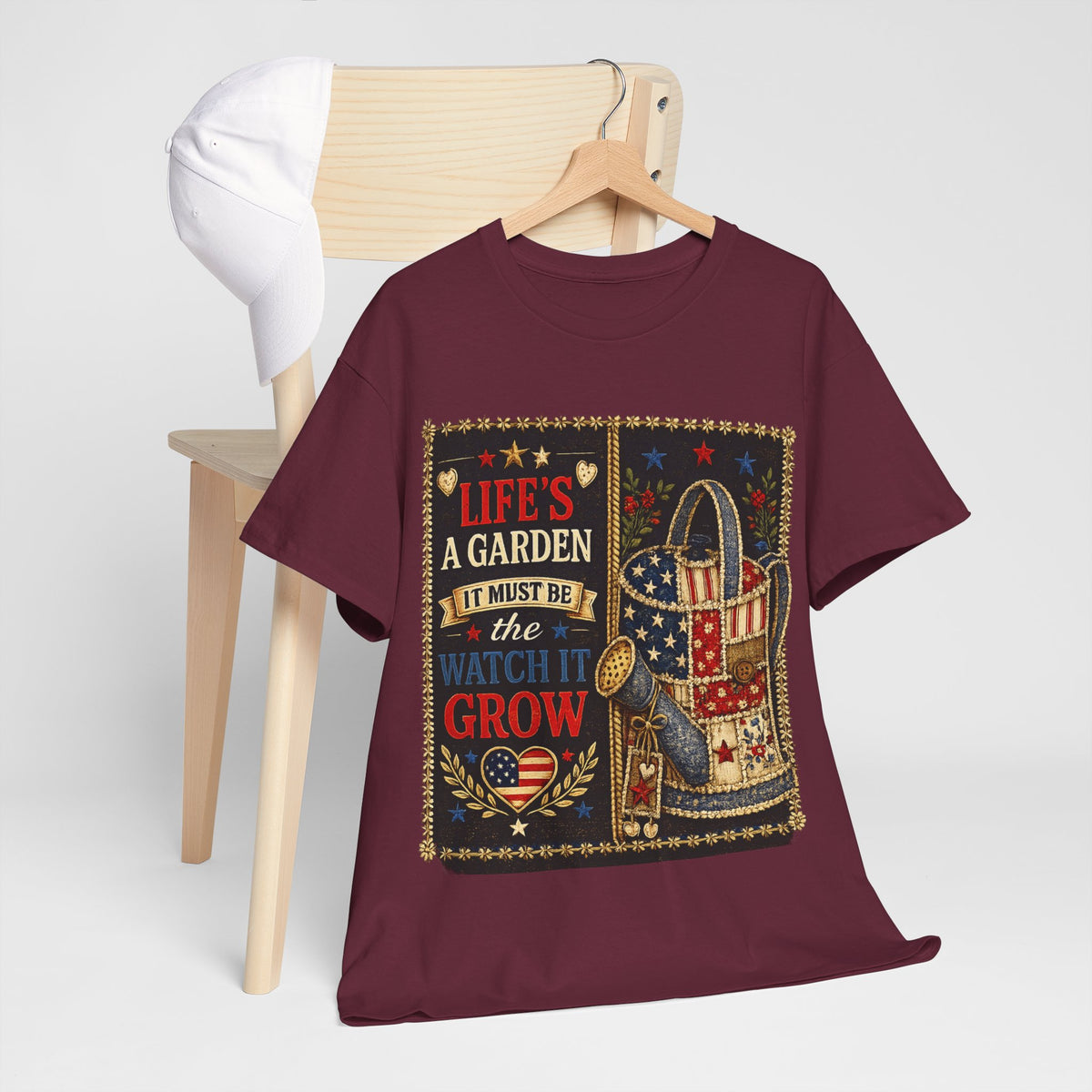 Garden Tote Tee - "Life's a Garden, Watch It Grow" Floral Watering Can T-Shirt