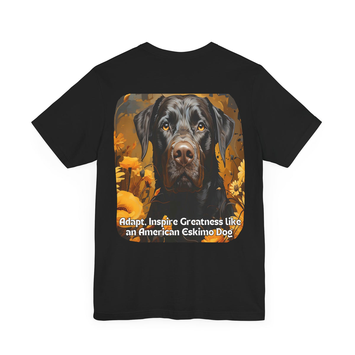 American Eskimo Dog Sunflower T-Shirt – 'Adapt, Inspire Greatness' Motivational Dog Lover Tee