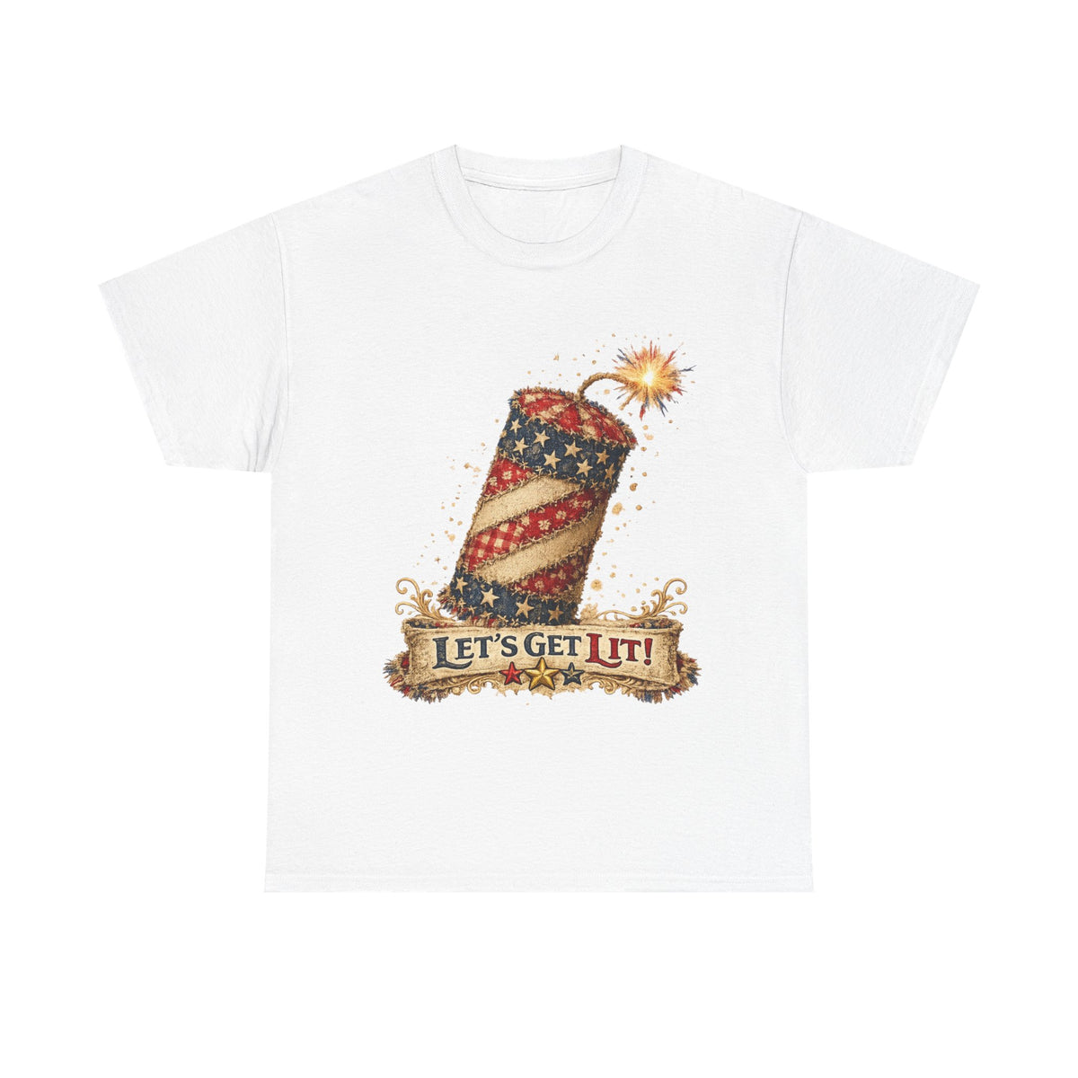 Firecracker Tee - "Let’s Get Lit!" Patriotic 4th of July Shirt