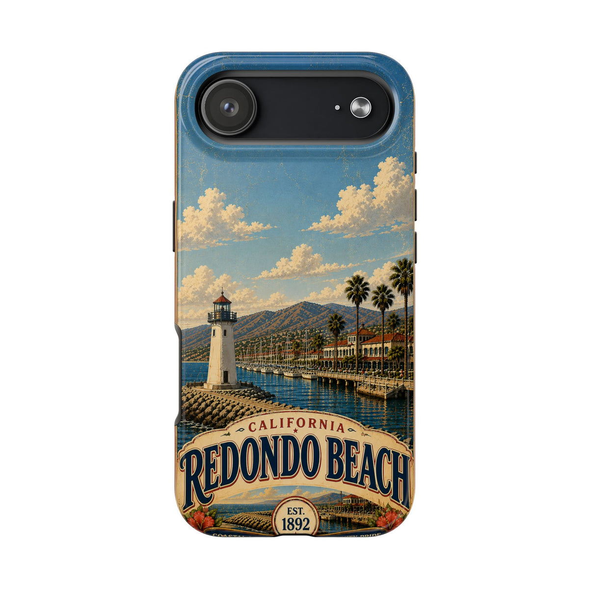 Redondo Beach Vintage Lighthouse Tough Phone Case — California Coastal iPhone Cover