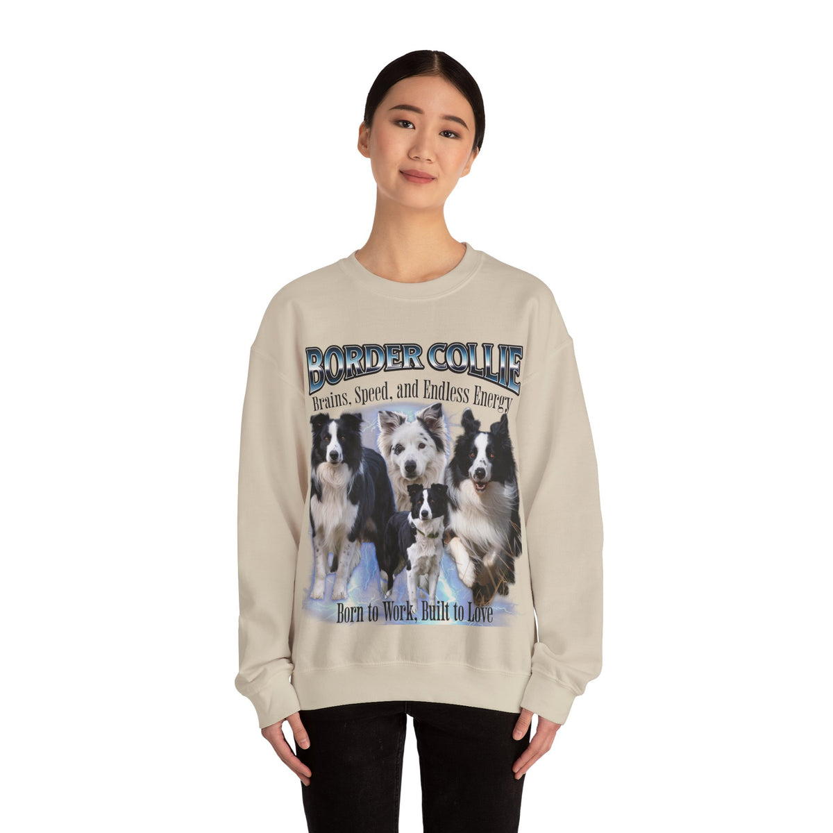 Copy of Border Collie Bootleg Collage Sweatshirt – Brains, Speed, and Endless Energy | Unisex Dog Lover Pullover