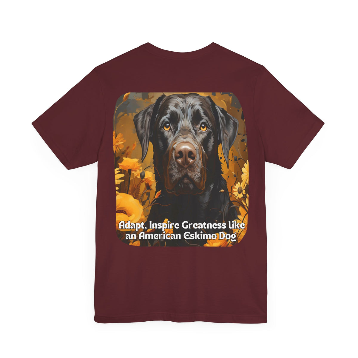 American Eskimo Dog Sunflower T-Shirt – 'Adapt, Inspire Greatness' Motivational Dog Lover Tee