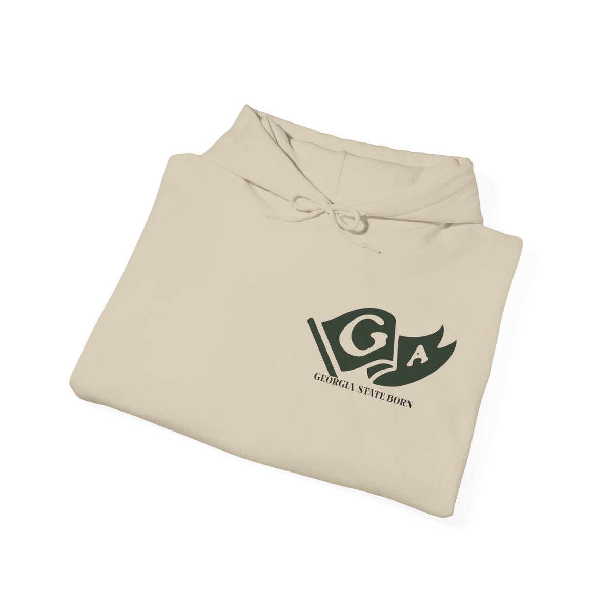 Georgia State Born and Raised Unisex Hoodie - Peach State Pride Design