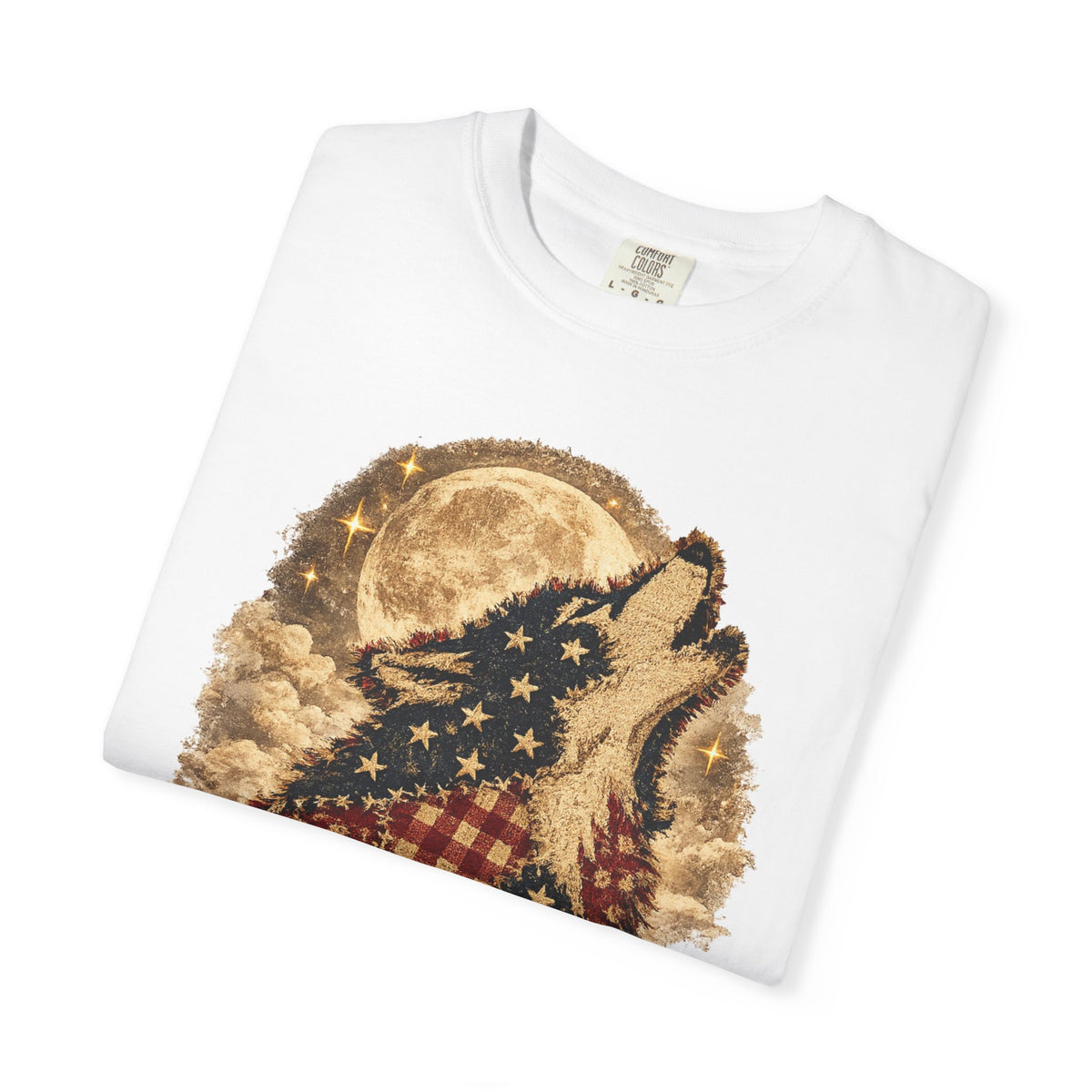 Born to Wild American Flag Wolf T-Shirt