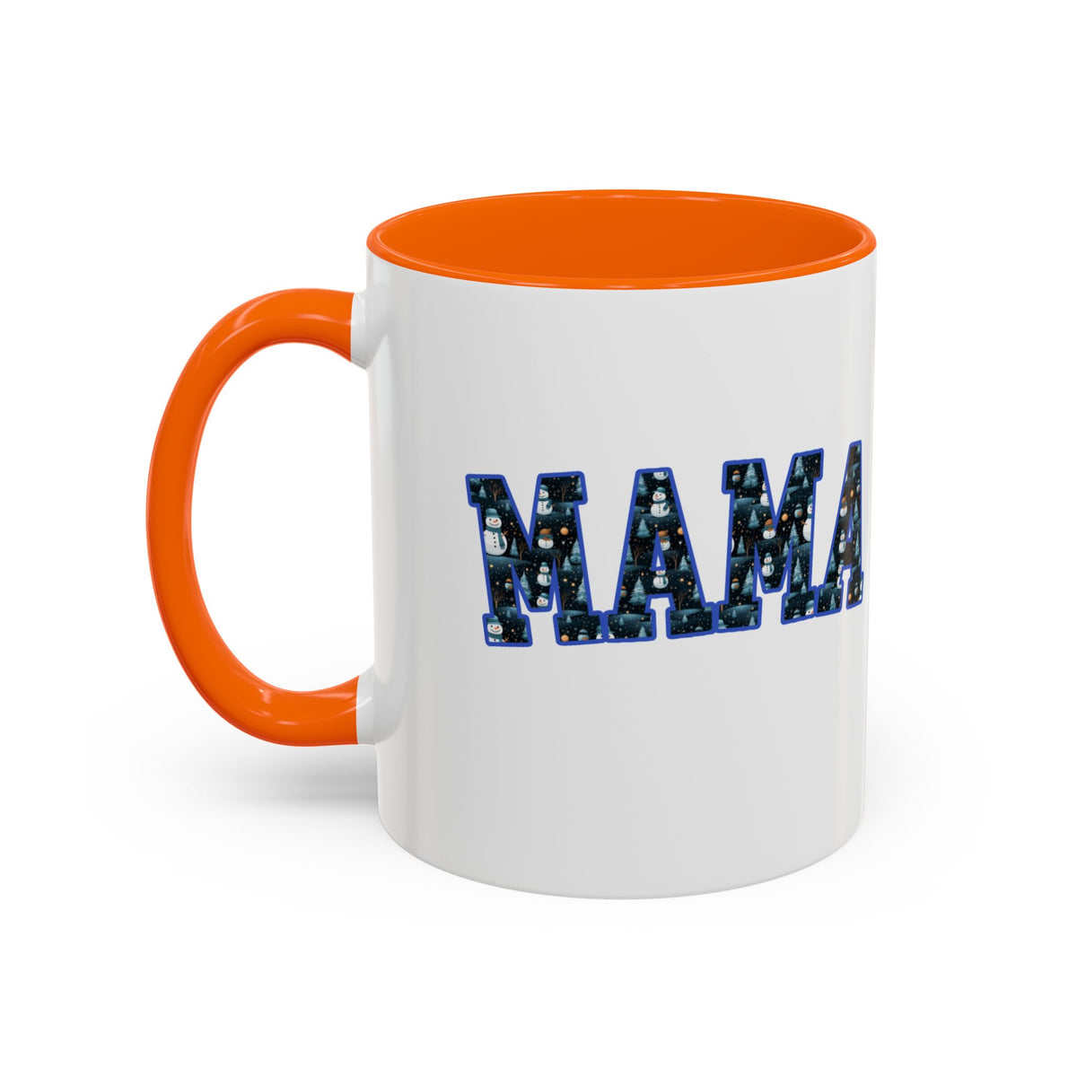 Christmas Snowman MAMA Letters Coffee Mug – 11oz & 15oz Accent Mug – Cute Holiday Gift for Moms