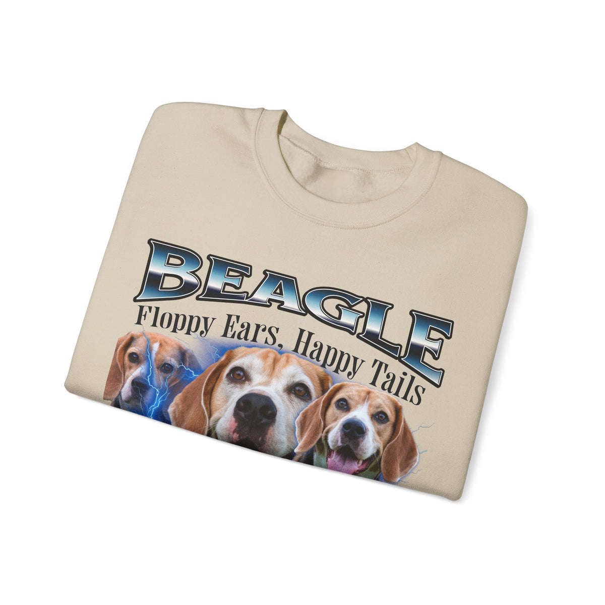 Beagle Bootleg Collage Sweatshirt – Floppy Ears, Happy Tails | Unisex Dog Lover Pullover