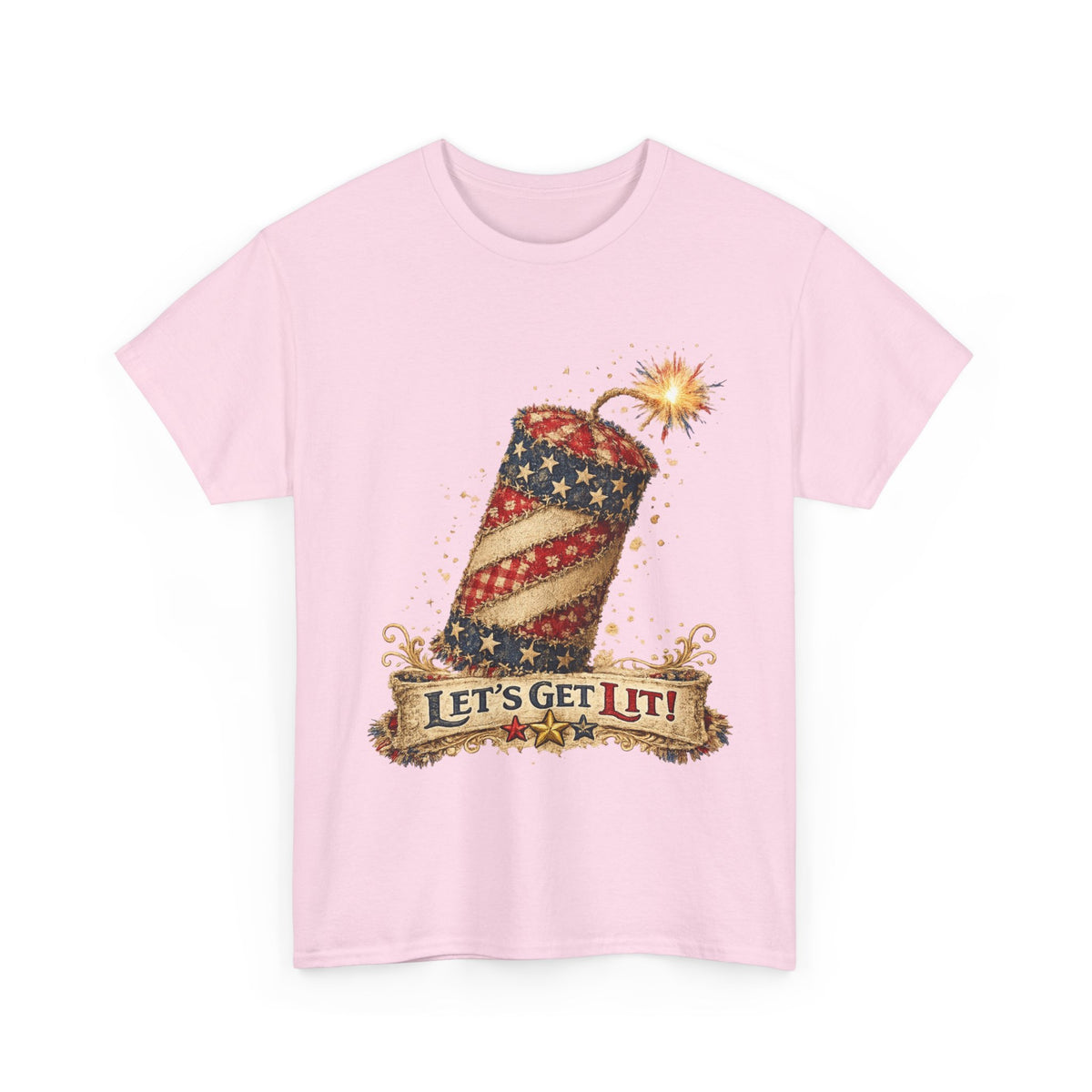 Firecracker Tee - "Let’s Get Lit!" Patriotic 4th of July Shirt