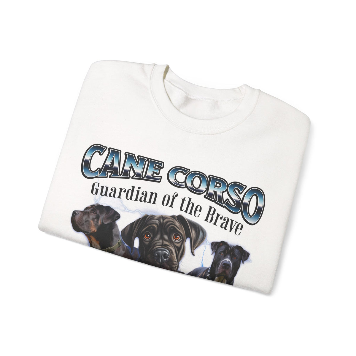 Cane Corso Bootleg Collage Sweatshirt – Guardian of the Brave | Unisex Dog Lover Pullover