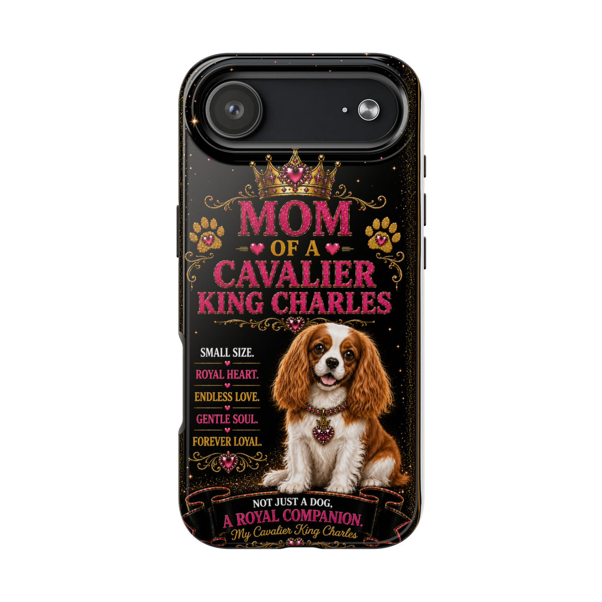 Mom of a Cavalier King Charles Glitter Phone Case A Royal Companion Vintage Dog Lover Gift Cover