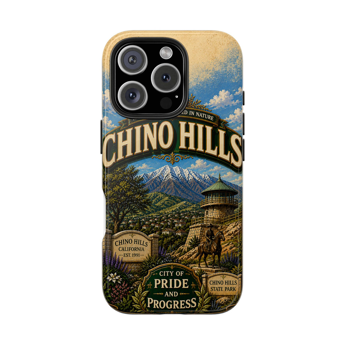 Chino Hills Vintage Travel Phone Case Mountain Vista Historic Landmark California City Pride Cover