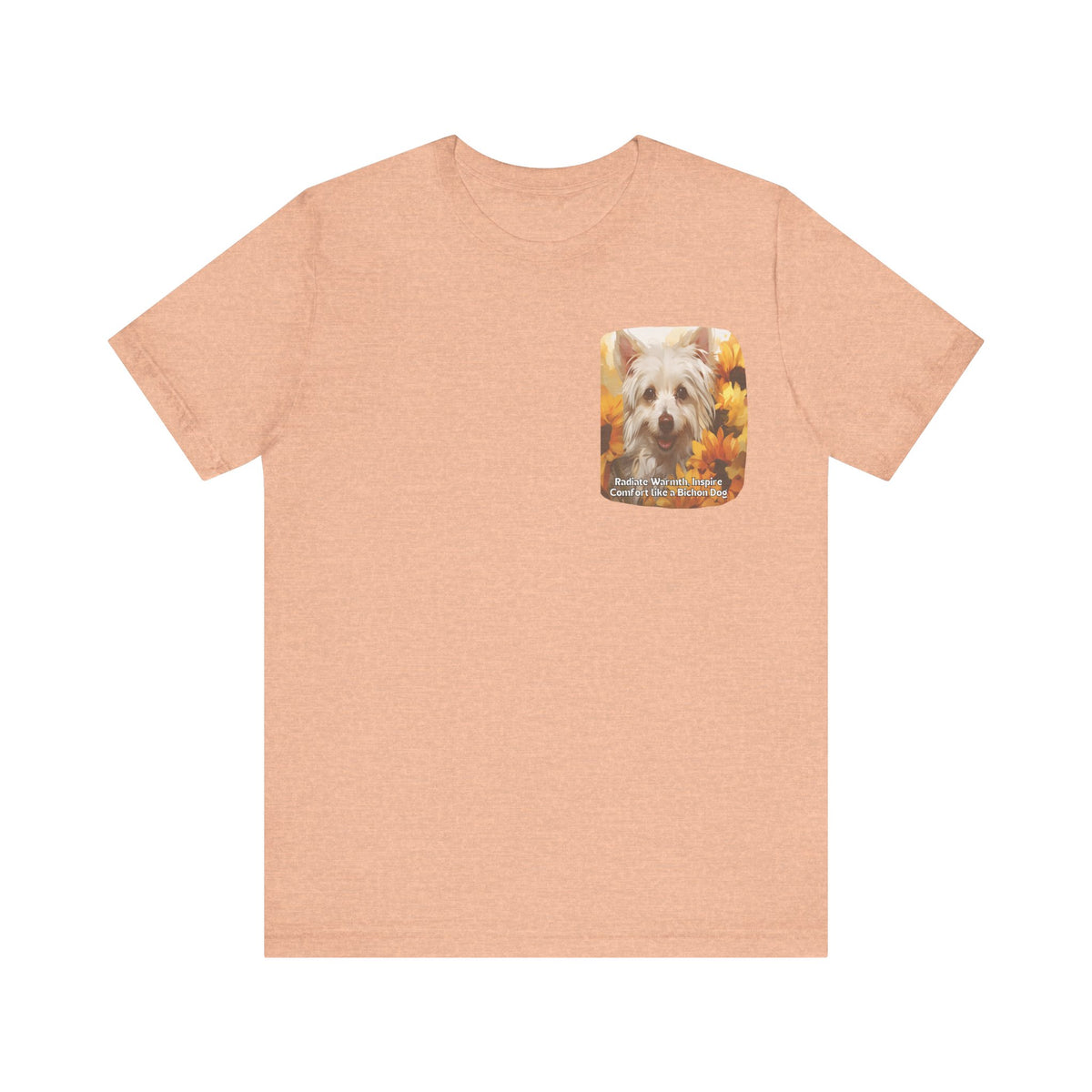 Copy of White Dog Sunflower Tee – 'Pure Beauty, Bright Spirit' Front & Back Design