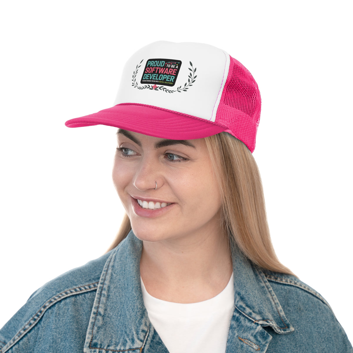 Software Developer Trucker Hat – Proud to Be a Software Developer | Transforming Ideas into Digital Solutions | Programmer Gift Cap